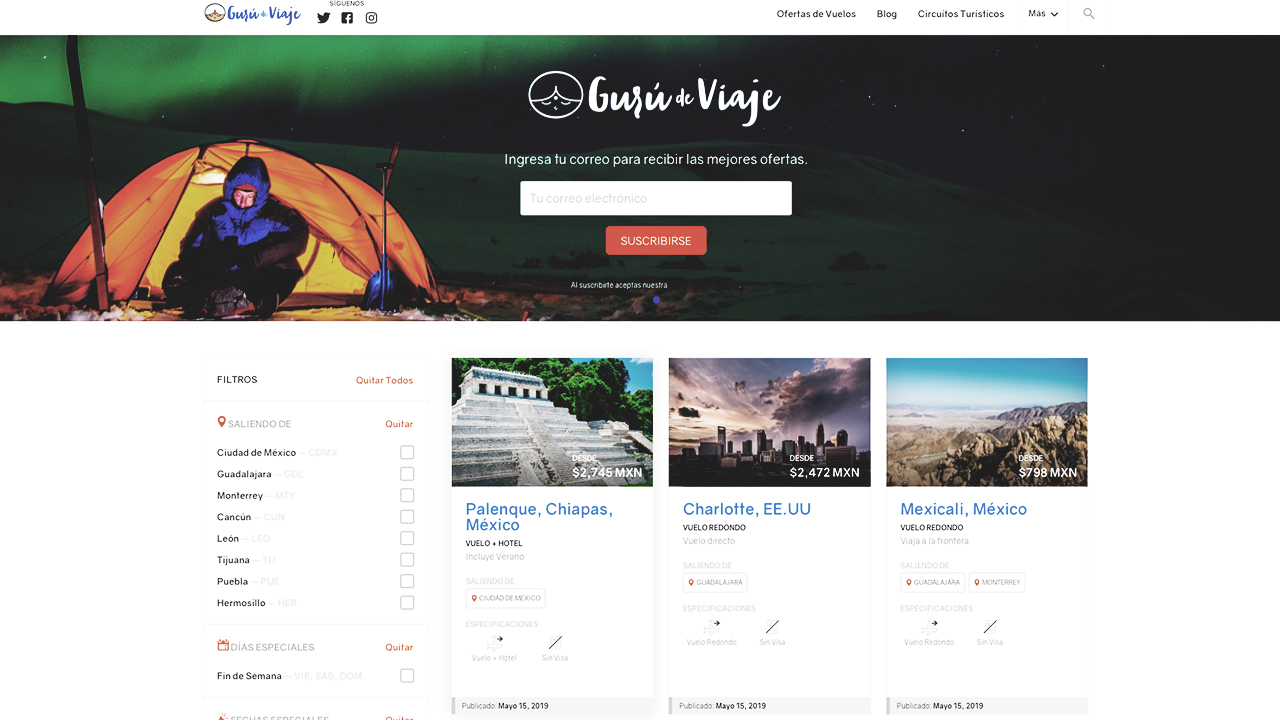 Sitios web para planear un viaje